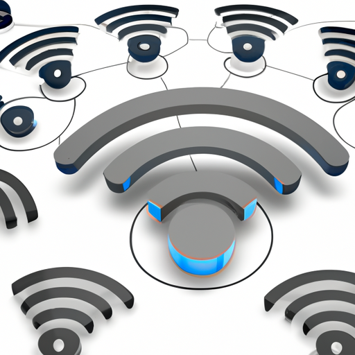 Visual representation of a mesh Wifi system with multiple access points